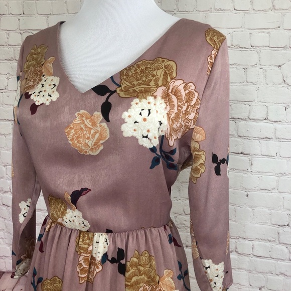 Mauve Floral Dress - Picture 2 of 8